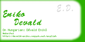 eniko devald business card
