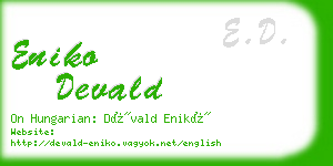 eniko devald business card